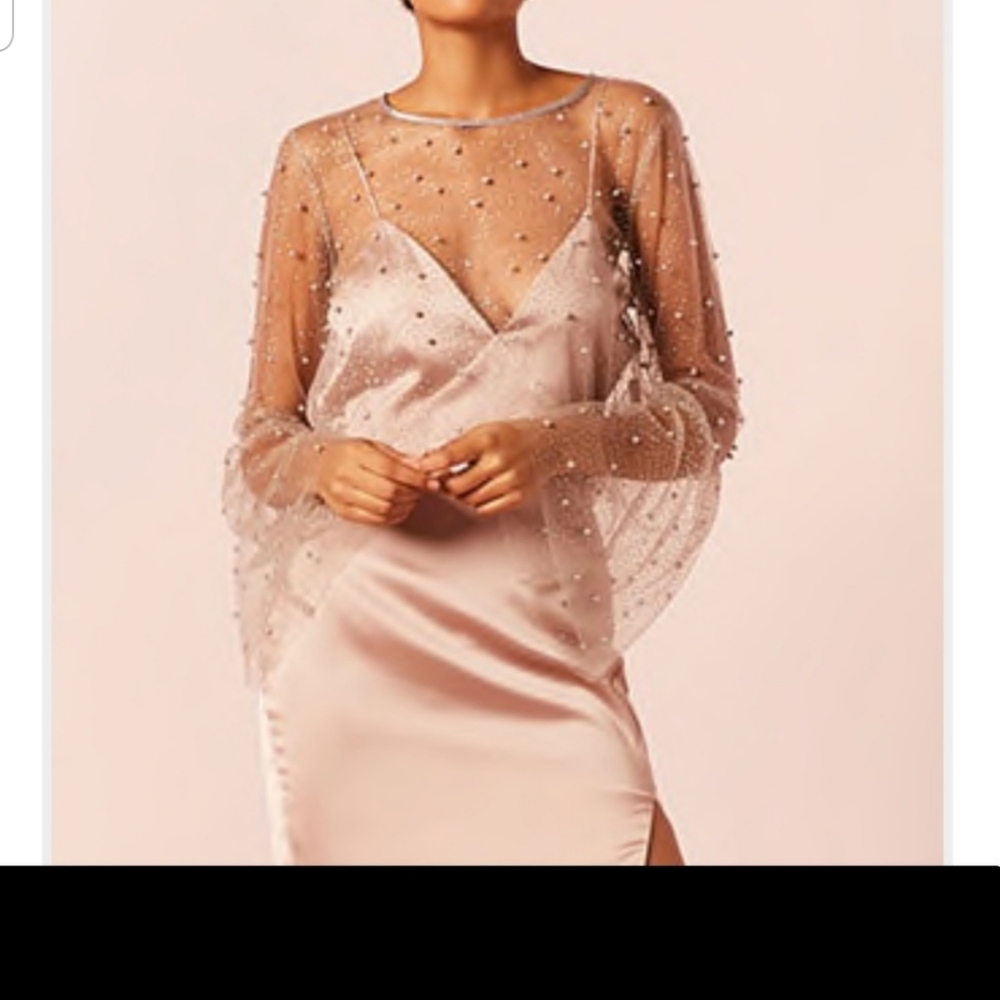 Forever 21 sheer pearl/gold glitter  top